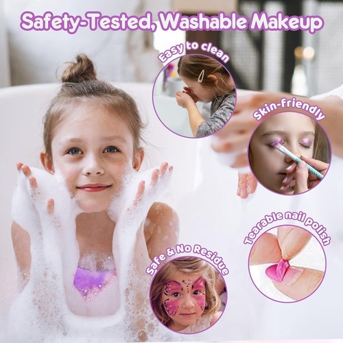 Make up Set Kinder Geschenk Mädchen Kosmetik Spielzeug Kosmetiktasche Kinder - Bild 2 von 16