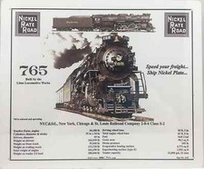 Nickel Plate Railroad Metal Sign Locomotive Engine 765 10" x 12" Made USA