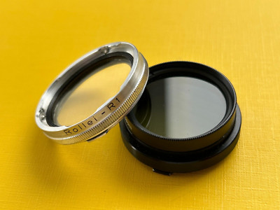 Rollei R1 UV -0 Filter für R I + Hoya PL Filter 30,5 selten. Für Rolleiflex 4x4.
