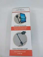 Adjustable Arm Mount with Clamp and Suction Base for Tablets and Smartphones