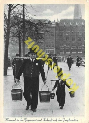 Hamburg AK Hummel auf dem Jungfernstieg Fußgänger Geschäfte Stempel 1934 - Bild 1 von 2