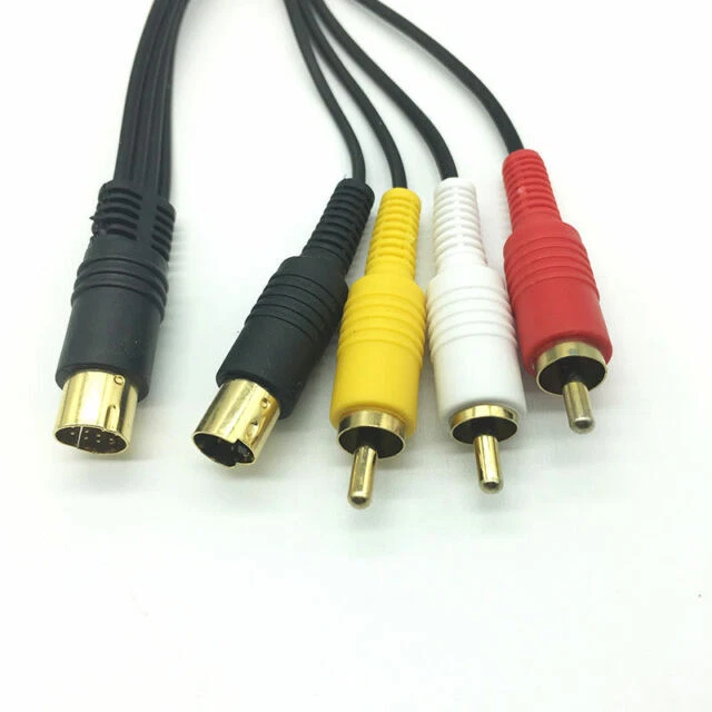 1.8m AV and S-Video Combo Cable 3RCA Cord for SEGA Saturn Console SS Adapter - Image 3 of 4