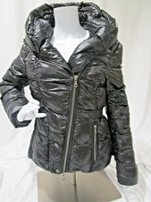  Strenesse Black Hooded  Puffer Jacket Full Zip Womens Sz 4