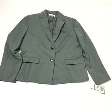 Le Suit Womens Two-Button Blazer Jacket Long Sleeve Solid Gray Size 18 NWD