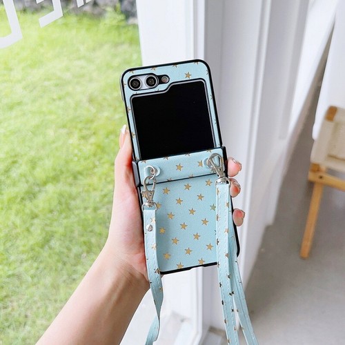 Coque Etui Antichoc Pour Samsung Galaxy Z Flip5 Flip4 Flip3 Cuir Longe Cordo Dur - Photo 15 sur 17