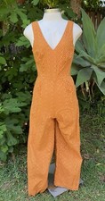 Lucky Brand Eyelet Blake Jumpsuit With Pockets Backless Orange Summer Size XS