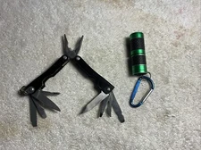 2 Keychain - LUX PRO LED Flashlight 40 Lumens-& Leatherman Style 10 In 1 Tool