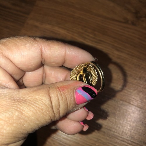 Vintage SARAH COVENTRY GOLD PLATED ADJUSTABLE Unber Color RING Sz 7 - Picture 9 of 9
