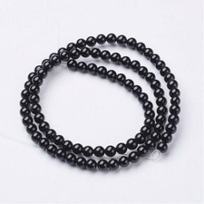 Onyx Gemstone Beads Black Natural Shiny Round 4mm 6mm 8mm Diameter