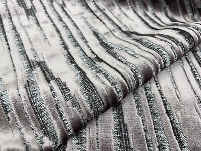 Black Edition Contemporary Abstract Velvet Uphol Fabric- Zkara / Malva 6.50 yds