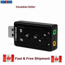 USB 2.0 External 7.1 Channel 3D Virtual Sound Card Mic Adapter Laptop PC 15 NEW