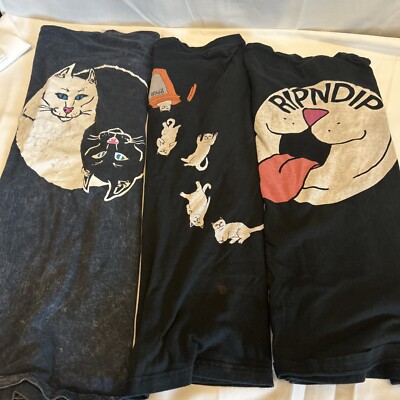 3x Zumiez RipNDip T Shirt Men M Yin/Yang, Pill face, Pill bottle