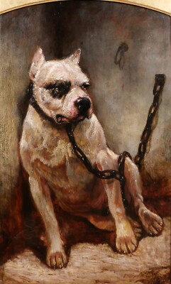Louis Godefroy Jadin GEMÄLDE Hund Dogue Jagd Porträt Napoléon 3 Öl