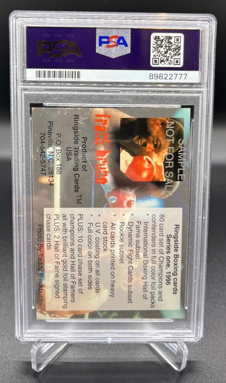 1996 Ringside Boxing Frank Bruno w/ Mike Tyson Promo Rookie Card PSA 10 GEM MINT view 2