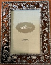 Pewter Tone Filigree Scroll Metal Photo Frame for 4 x 6 Picture New