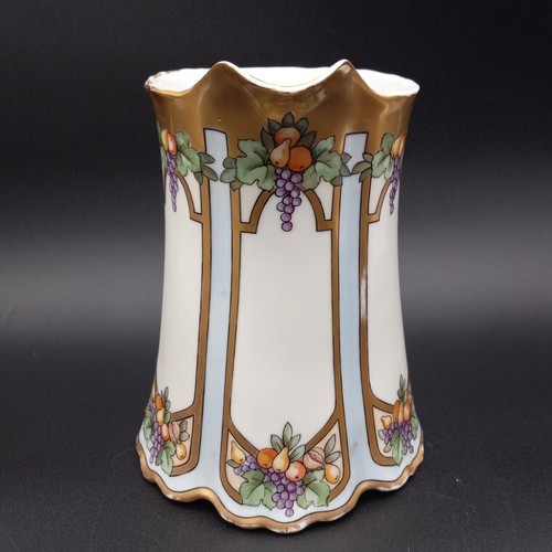 Antique Z.S.&G. Bavaria 1919 Hand Painted Pitcher Gilded Signed Inscribed - Picture 3 of 7
