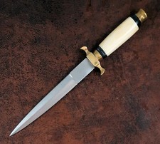 Assassins 12 1/2" Renaissance Full Tang Dagger w/Bone Handle and Leather Sheath