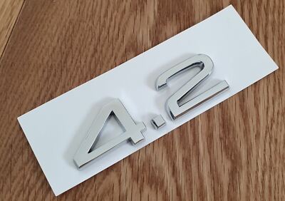  3D Qualität 4.2 ABS Chrom Schriftzug Auto Styling Heck Emblem Abzeichen Logo - Silber