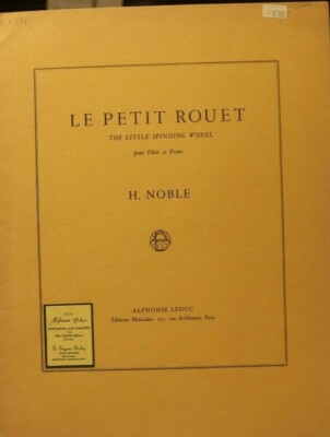 Flute & Piano: Le Petit Rouet by H Noble New ''Little Spinning Wheel'' retail $14