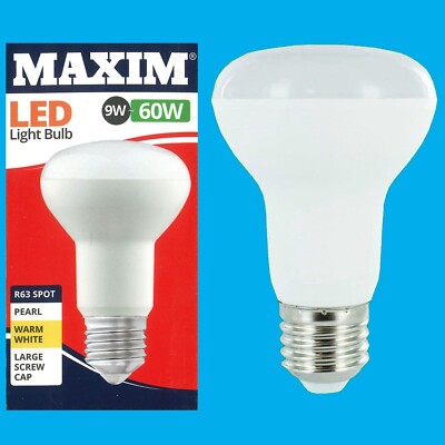 4x 9W =60W LED R63 Reflector Spotlight 2700K Warm White ES E27 Light Bulbs Lamp