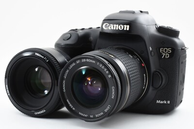 Canon Eos 7D Mark ii Body Digital Camera w/2lens [Near Mint] From
