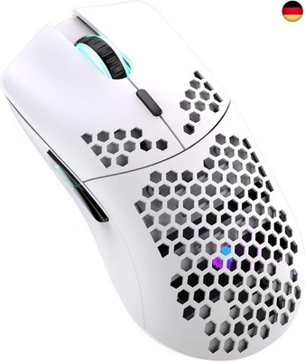 Lancoon Kabellose Gaming Maus, Hohl Geschnitztes Design, Bunt, Wiederaufladbar,