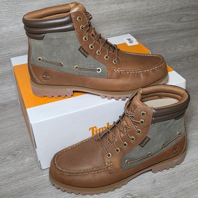 Timberland Men's AE Oakwell Nubuck Leather Mid Moc Toe Boots Size 12 Brown Green