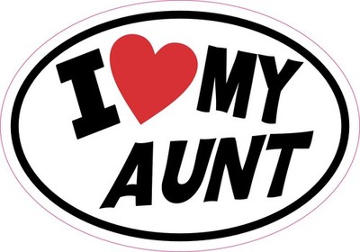 StickerTalk I Love My Aunt Vinyl Sticker, 5 inches by 3.5 inches