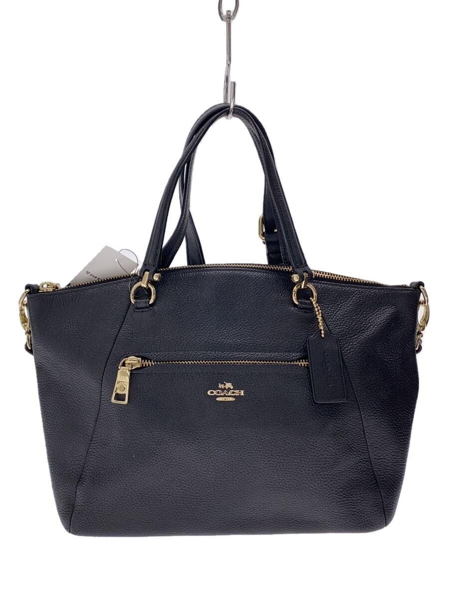 COACH Black Pebbled Leather All-Leather Handbag