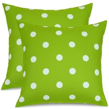 Outdoor Pillow Covers 16x16 Set of 2, Green 16" x 16" Pack of 2 Green Dot