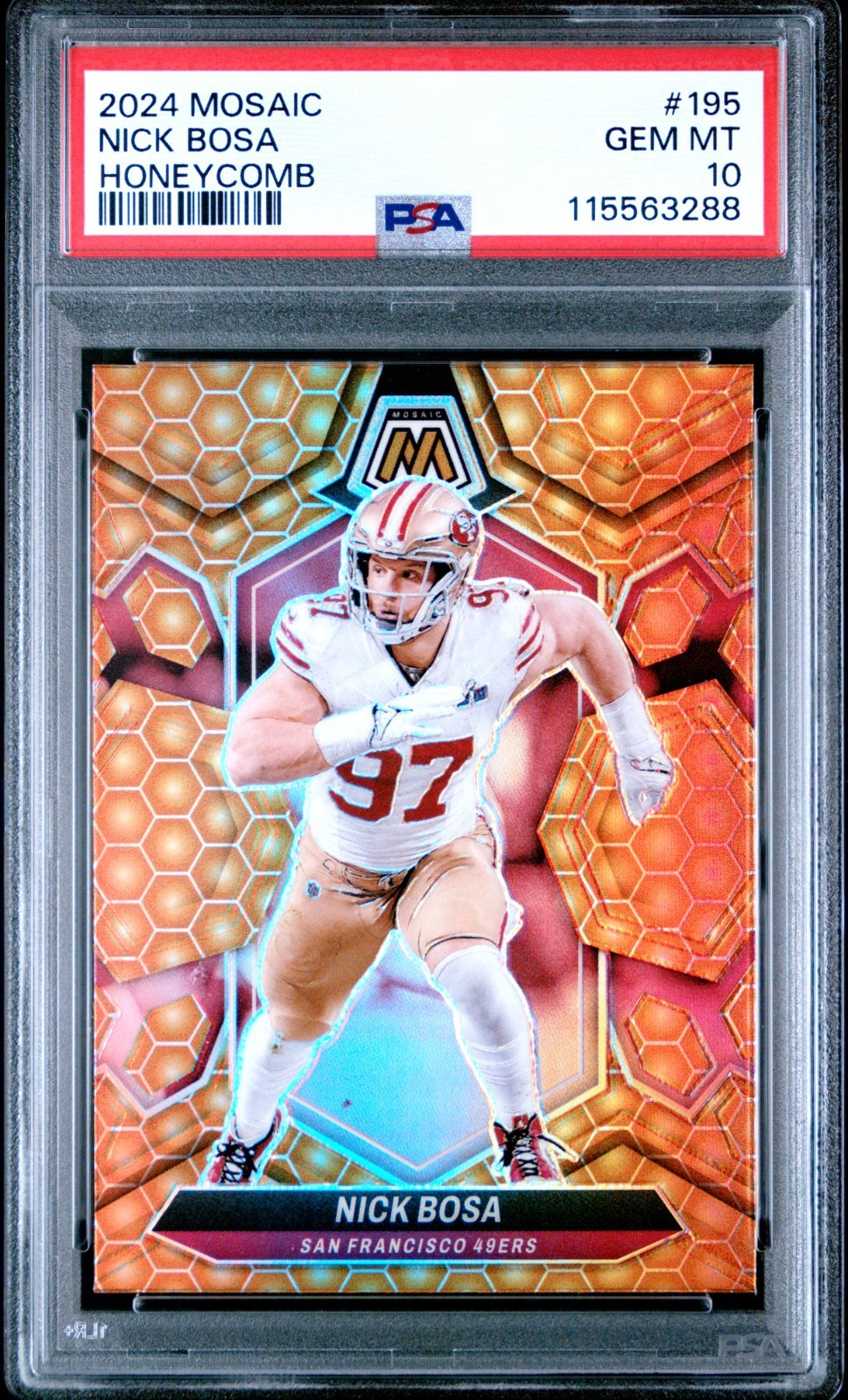 2024 Panini Mosaic Honeycomb Nick Bosa #195 PSA 10 Gem Mint CASE HIT low pop 4