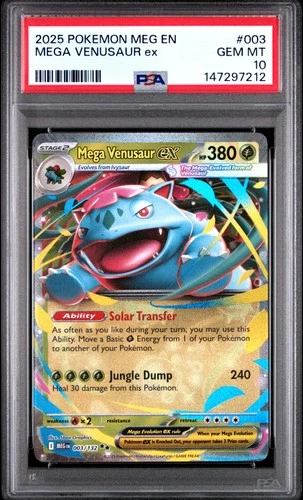 2025 POKEMON MEG EN-MEGA EVOLUTION #003 MEGA VENUSAUR EX PSA 10