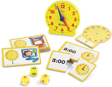 Learning Resources Time Activity Set - 41 Pieces, Ages 5 ,Clock for Teaching Tim