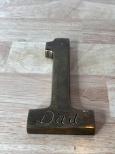 Vintage Solid Brass Number 1 Dad Paperweight Figurine Office Desk