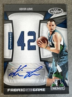 2009-10 Certified Kevin Love Fabric of the Game Game Used Patch Auto /25 #FOG-KL