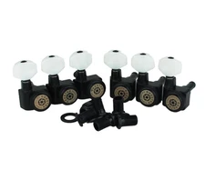 6 In-line Guitar Locking Tuners, 1:18 Gear Ratio Lock String Tuning Key Pegs