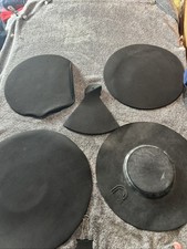 Set Of 5 percussion Cymbal Mutes, 1 High Hat, 15.5, 14, 12.5 And 13.5
