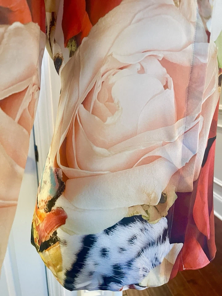 Alice + Olivia x Kelly Dabbah exclusive Print Willa Silk Blouse L NWT - Image 3 of 4