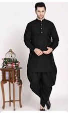 Black Salwar Kameez Traditional Indian Pakistani Outfit Set for Men