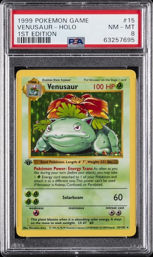 Venusaur (1st Edition) graded PSA 8 for sale on eBay