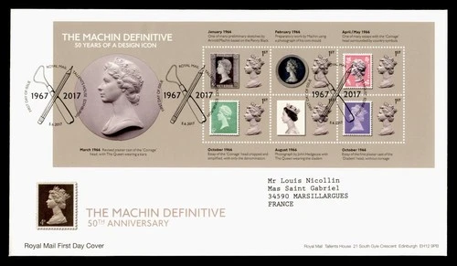 DR WHO 2017 GB FDC MACHIN ANIV QEII S/S M77342