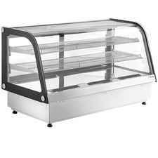 48" Black Curved Refrigerated Drop-In Countertop Bakery Display Case