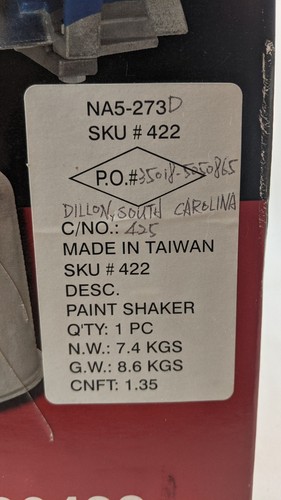 Pneumatic Paint Shaker Machine Air Quart Gallon Mixer 1/4" NPT 00422 - Picture 7 of 9