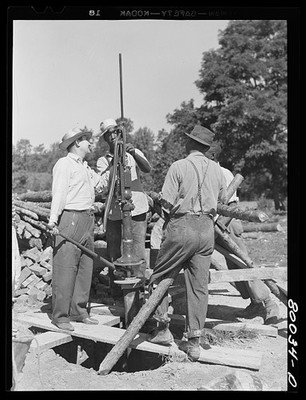 La Plata Maryland 1941 Safe Well Demonstration Drop Pipe in Casing Lumbermen