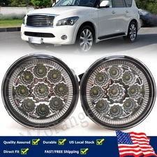 LED PAIR Front Bumper Fog Light Lamp Left&Right For Infiniti QX56 2011 2012 2013