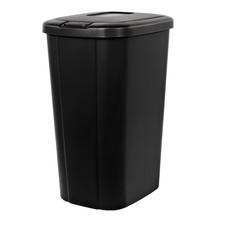 Touch Top Kitchen Trash Can 13.3 Gallon Black Push Button Lid Garbage Bin