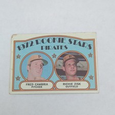 Topps 1972 Rookie Stars #392 Fred Cambria Richie Zisk Pirates Baseball Card. rookie card picture