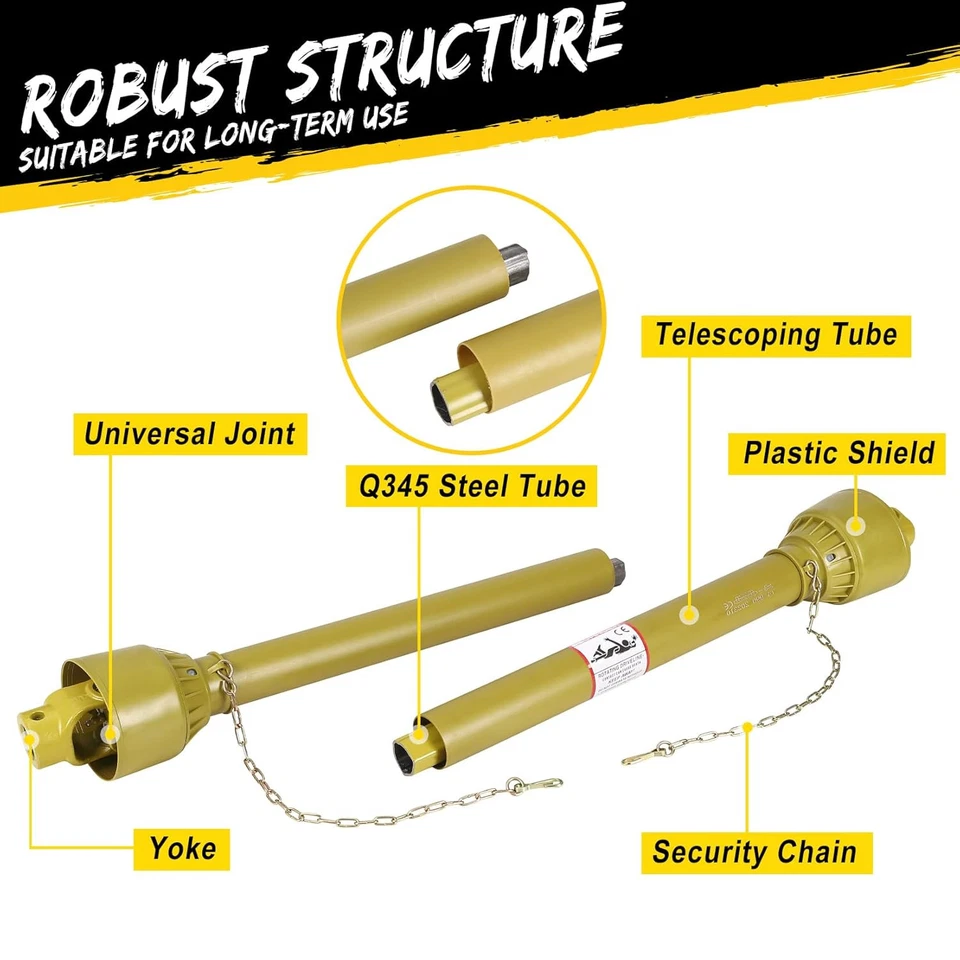 Eje de toma de fuerza Eje de transmisión de toma de fuerza 1-3/8"x6 39"-55"/ 43"-61"6 Spline Tractor extremo deslizamiento Foto 2 de 4