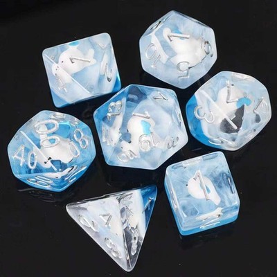 Creative Poly Dice Set Resin Figure D20 COC DND