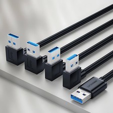 USB 3.0 A Male to A Male Right Angle Cable Lead High Speed 0.2m 0.5m 1m 2m 3m